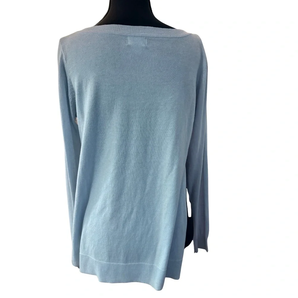 Old Navy Women's Light Blue‎ Side Slit Sweater Size Small